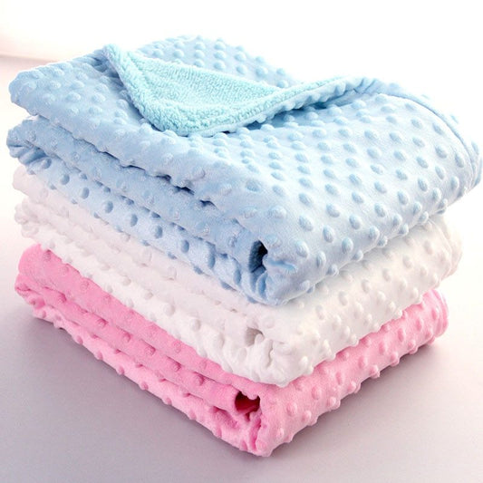 Soft Polar Dot Baby Blanket - Newborn Swaddle Wrap, Multi-Purpose Infant Bedding, Baby Stroller Cover, Bath Towel & Cozy Sleeping Blanket