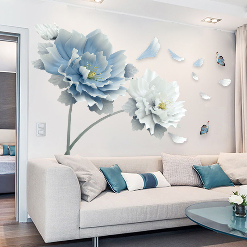 High-Quality PVC Flower Wall Stickers – Reusable, Removable, Waterproof Wallpaper for Bedroom and Bedside Decoration