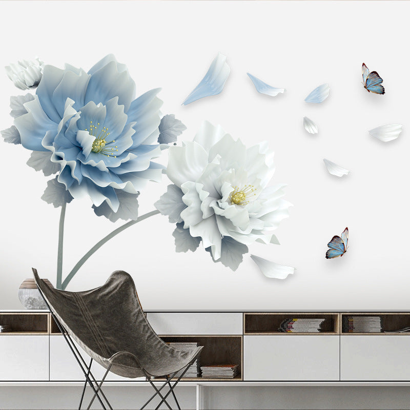 High-Quality PVC Flower Wall Stickers – Reusable, Removable, Waterproof Wallpaper for Bedroom and Bedside Decoration