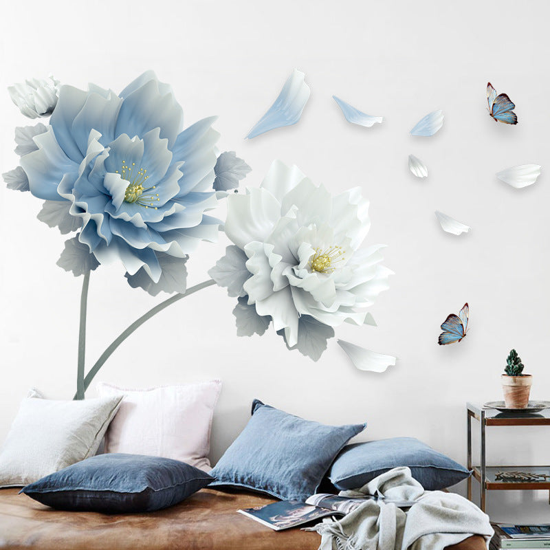 High-Quality PVC Flower Wall Stickers – Reusable, Removable, Waterproof Wallpaper for Bedroom and Bedside Decoration