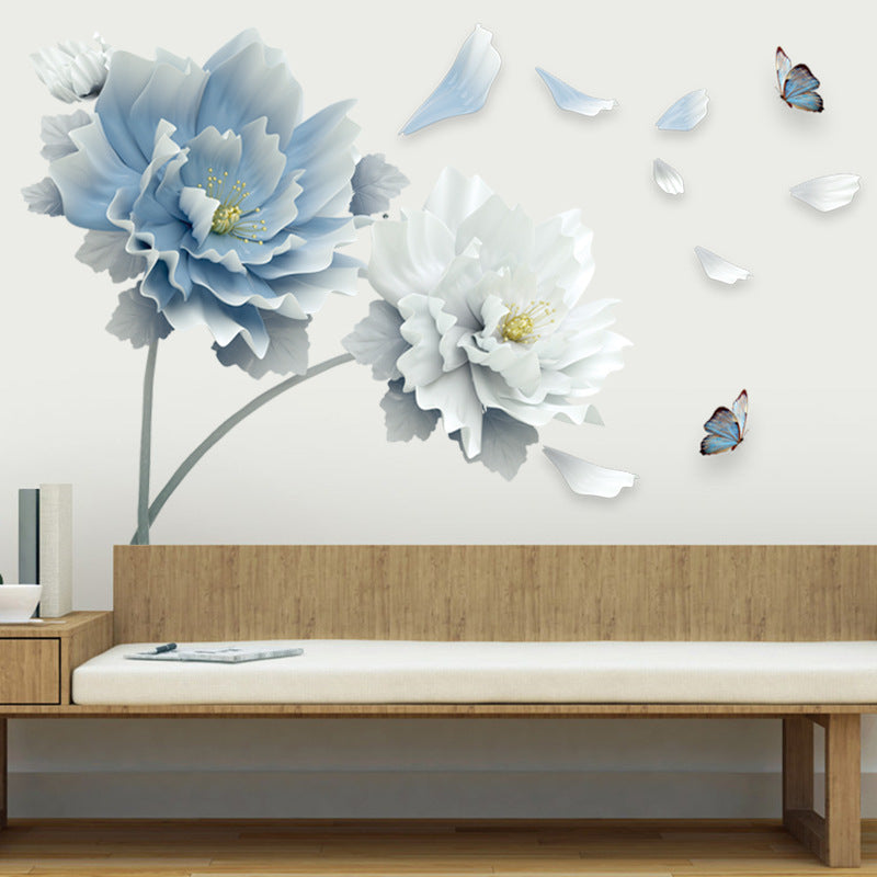 High-Quality PVC Flower Wall Stickers – Reusable, Removable, Waterproof Wallpaper for Bedroom and Bedside Decoration
