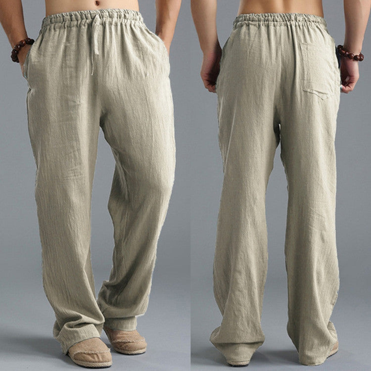 Men's Breathable Linen Casual Sports Pants – Loose-Fit Lightweight Leisure Trousers