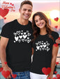 Romantic Valentine’s Day Couple T-Shirt – Matching Christmas Shirts, Fashionable Casual Short-Sleeve Tops for Men & Women