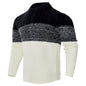 Men's Casual Colorblock Cable Knit Pullover Sweater – Long Sleeve Crew Neck for Everyday Wear